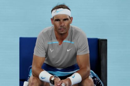 Rafael Nadal durante un descanso