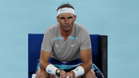 Rafael Nadal durante un descanso