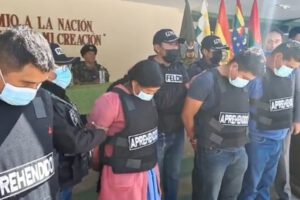 Presentación de los aprehendidos por narcotráfico
