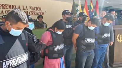 Presentación de los aprehendidos por narcotráfico