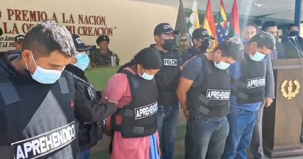 Presentación de los aprehendidos por narcotráfico