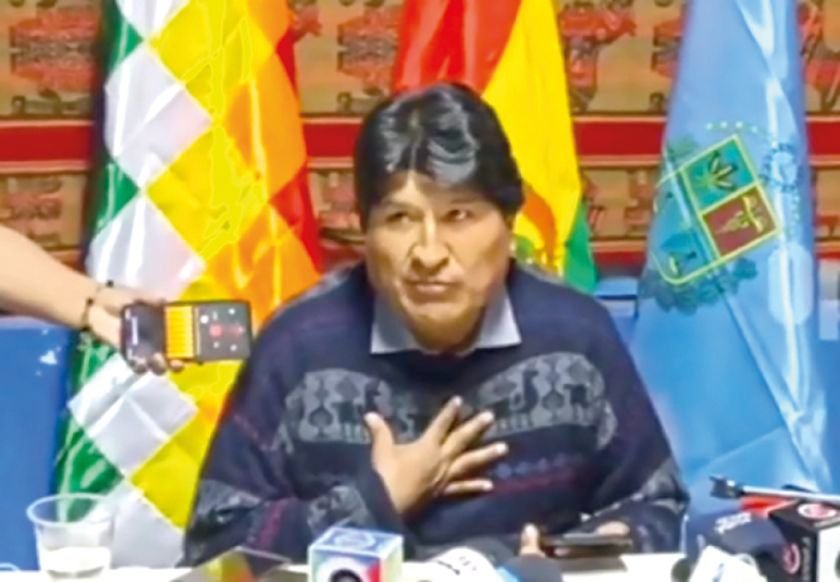 Evo Morales denuncia el caso narco audios