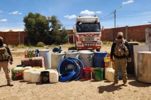 Combustible ilegal decomisado por la ANH