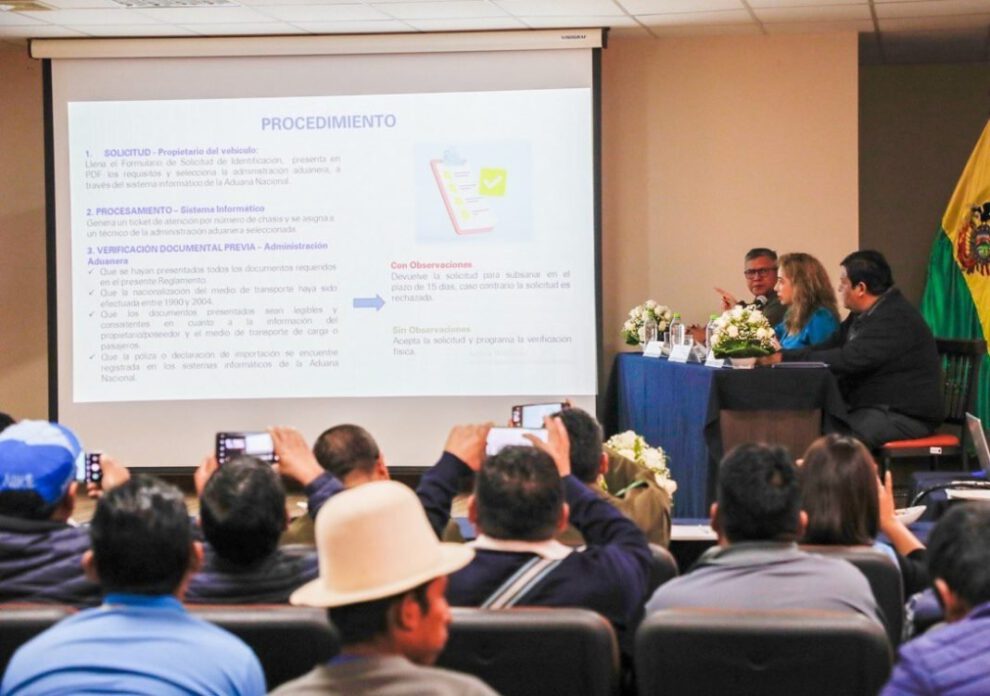 Reglamento de identificación de vehículos nacionalizados en Bolivia