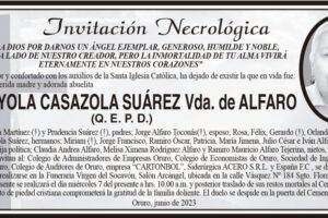 Invitación Necrológica de Loyola Casazola Suárez