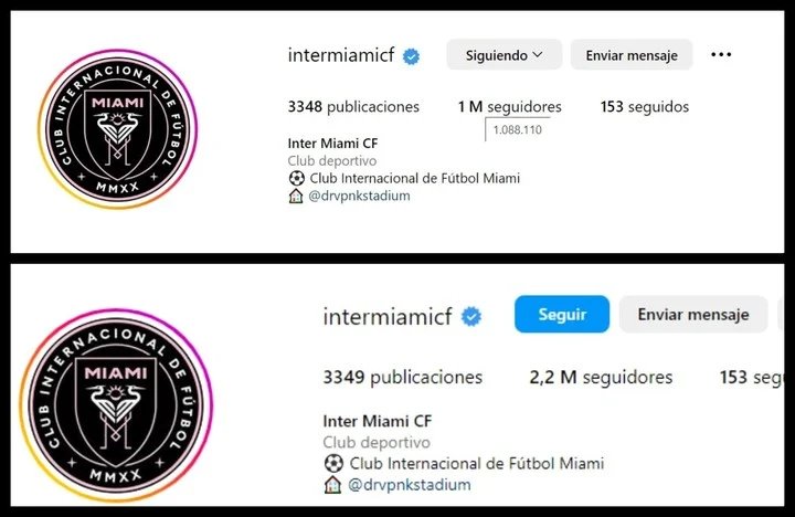 Messi Inter Miami provoca aumento de seguidores en Instagram