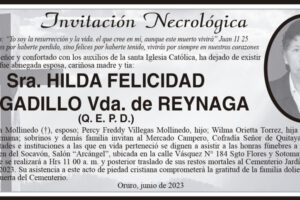 Hilda Felicidad Delgadillo, invitación necrológica