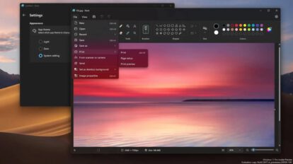Modo oscuro en Paint para Windows 11