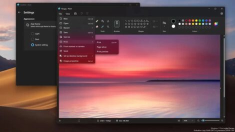 Modo oscuro en Paint para Windows 11