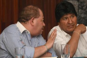 Evo Morales y Carlos Romero en el caso narcovuelo