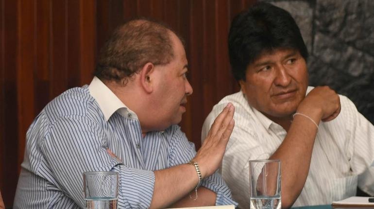 Evo Morales y Carlos Romero en el caso narcovuelo