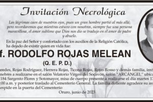 Invitación Necrológica: Prof. Rodolfo Rojas Melean