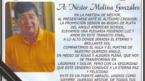 Necrológico de Néstor Molina Gonzáles