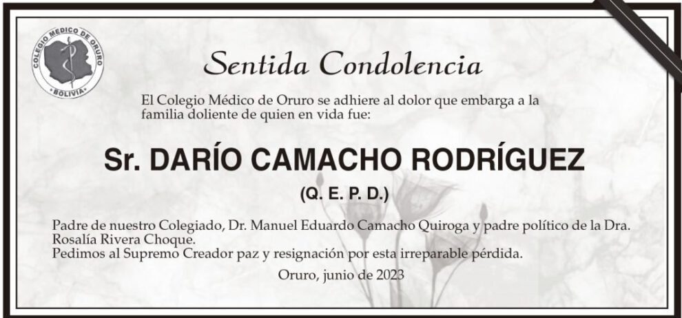 Darío Camacho Rodríguez Q. E. P. D.