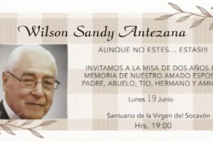 Necrológico de Wilson Sandy Antezana