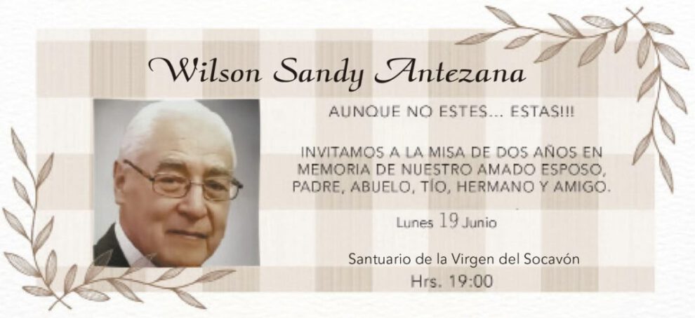 Necrológico de Wilson Sandy Antezana