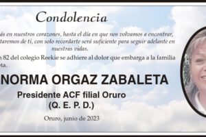 Condolencia por Norma Orgaz Zavaleta