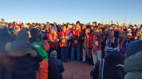 El Presidente Luis Arce celebra el Año Nuevo Andino en Tiwanaku