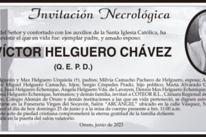 Invitación Necrológica: Sr. Víctor Helguero Chávez (Q. E. P. D.)