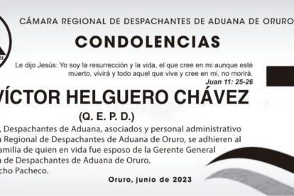 Condolencia por la muerte de Víctor Helguero Chávez
