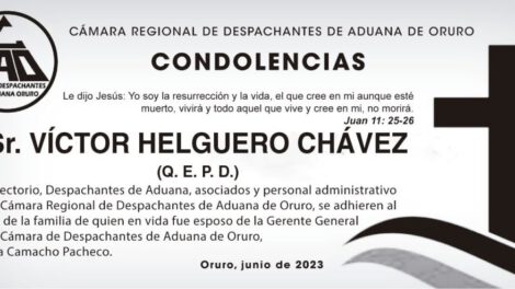 Condolencia por la muerte de Víctor Helguero Chávez