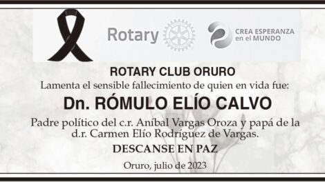Dn. Rómulo Elío Calvo, obituario