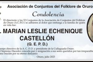 Condolencia por Lic. Marian Leslie Echenique Castellón