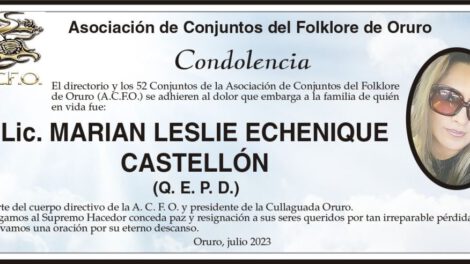 Condolencia por Lic. Marian Leslie Echenique Castellón