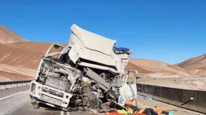 Accidente en carretera hacia Chile