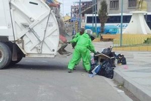 Recolección de basura en Oruro