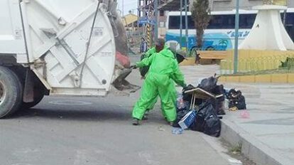 Recolección de basura en Oruro