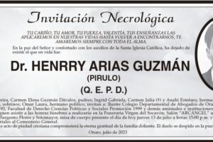 Invitación Necrológica: Dr. Henrry Arias Guzmán