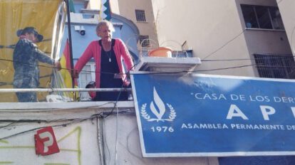 Amparo Carvajal en la terraza de la APDHB