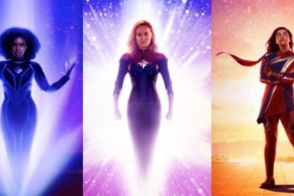 Brie Larson, Iman Vellani y Teyonah Parris en The Marvels