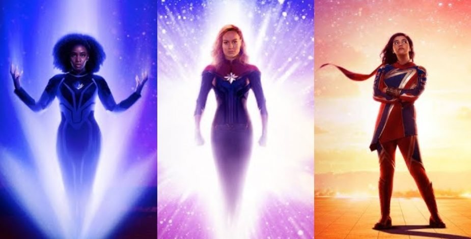 Brie Larson, Iman Vellani y Teyonah Parris en The Marvels