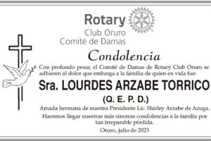 Condolencia por la Sra. Lourdes Arzabe Torrico