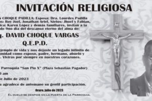 Invitación Religiosa: David Choque Vargas Q.E.P.D.