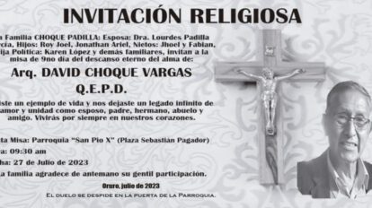 Invitación Religiosa: David Choque Vargas Q.E.P.D.