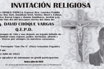 Invitación Religiosa: David Choque Vargas Q.E.P.D.