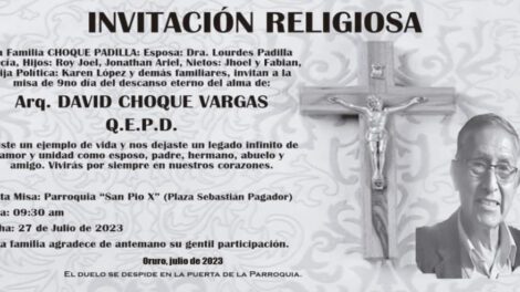 Invitación Religiosa: David Choque Vargas Q.E.P.D.