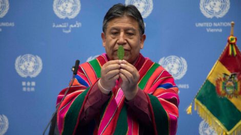 Desclasificación de la hoja de coca por David Choquehuanca y Alicia Bárcena