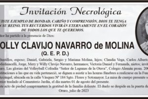 Dña. Dolly Clavijo Navarro de Molina, invitación necrológica