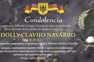 Condolencia por Dolly Clavijo Navarro