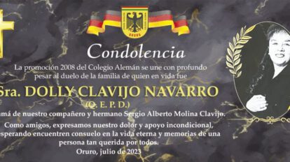 Condolencia por Dolly Clavijo Navarro