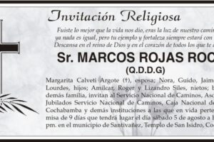 Invitación Religiosa para Marcos Rojas Rocha