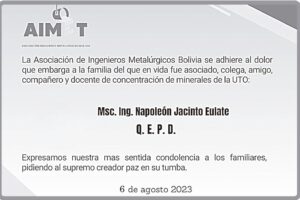 Necrológico de MSC. Ing. Napoleón Jacinto Eulate