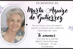 Marta Aguize de Gutierrez en Memoria