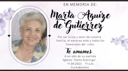 Marta Aguize de Gutierrez en Memoria