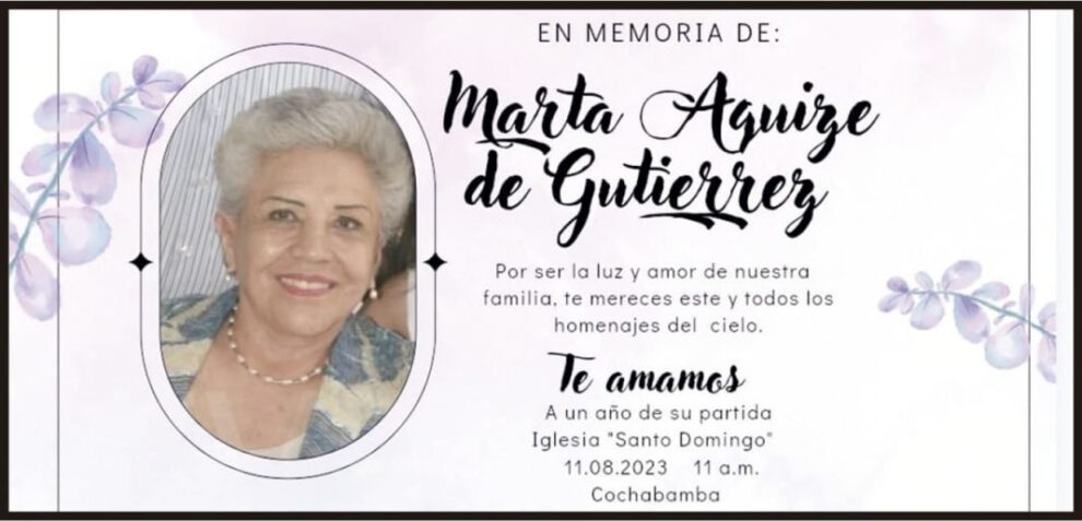 Marta Aguize de Gutierrez en Memoria