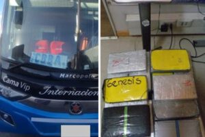 Decomiso de droga en autobús internacional
